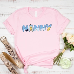Puppy Dog Nanny T-Shirts - Pink Grandparent Clothing - grandpa clothes outlet