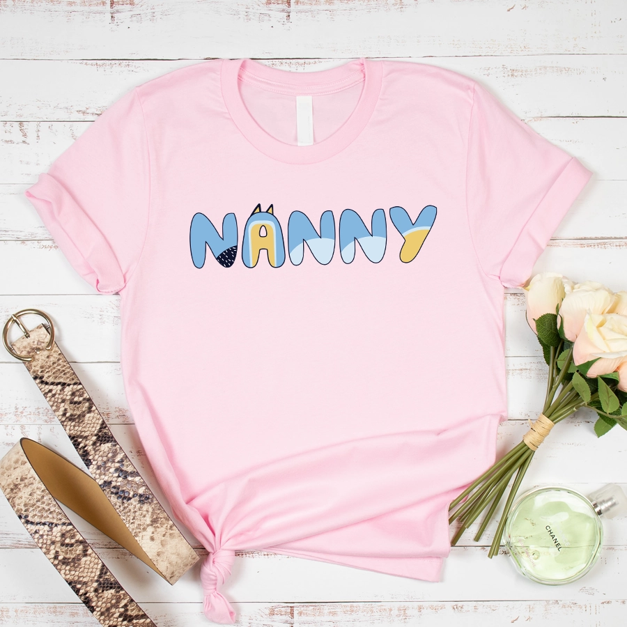 Puppy Dog Nanny T-Shirts - Pink Grandparent Clothing - grandpa clothes outlet
