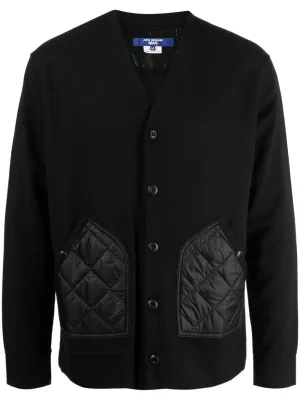 Quilted-Panel V-Neck Jacket winter jackets clearance