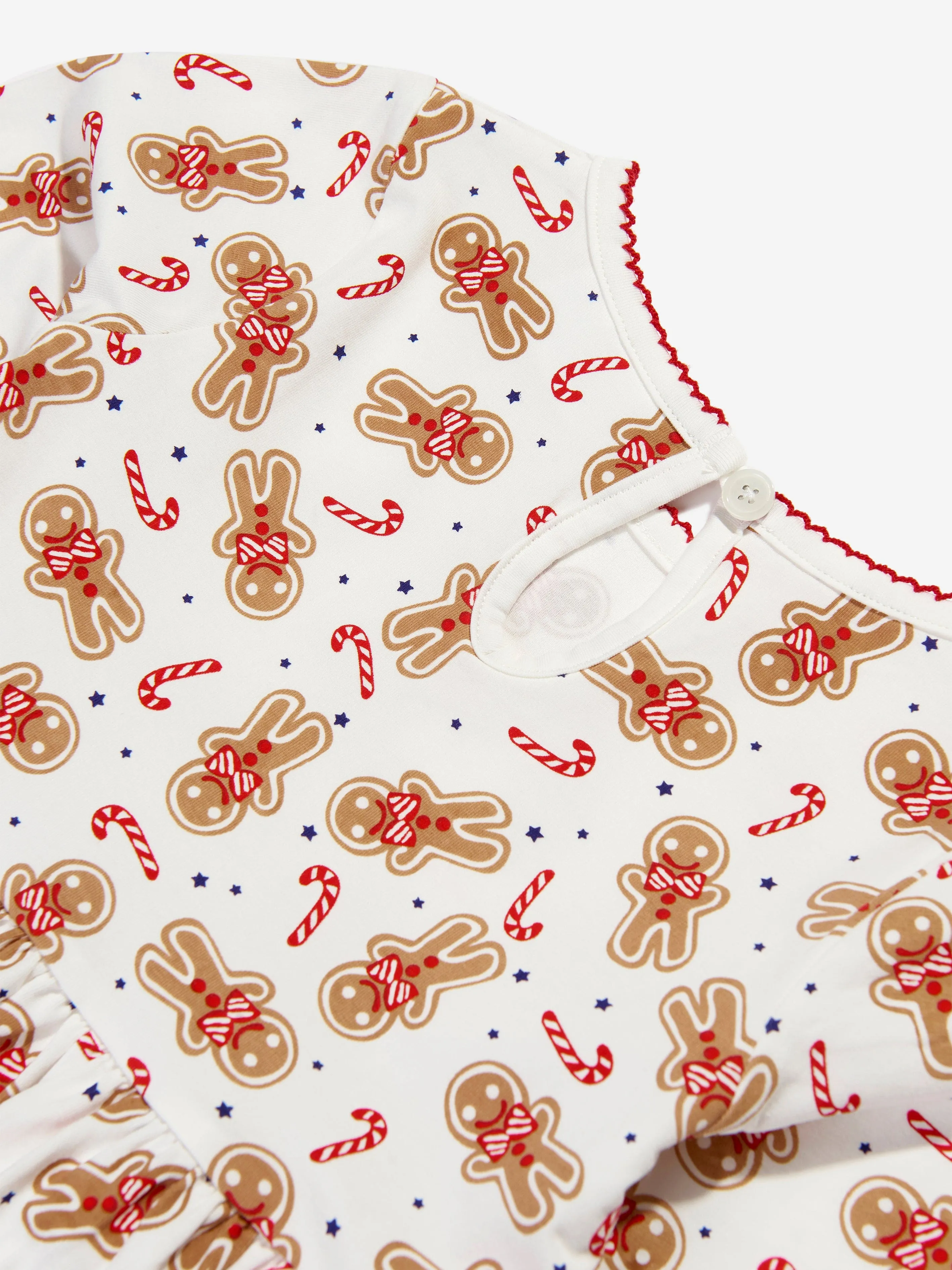 Rachel Riley Mädchen Lebkuchen Jersey-Kleid in Weiß