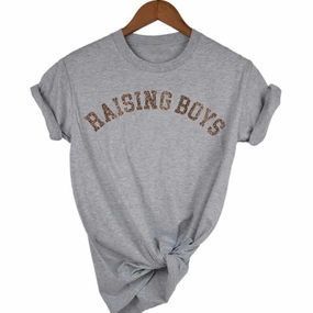 Raising Boys Leopard Tee (MRK X) mum blouses clearance