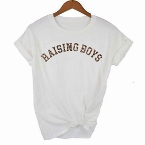 Raising Boys Leopard Tee (MRK X) mum blouses clearance