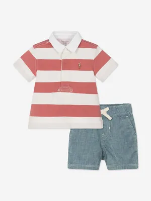 Ralph Lauren Baby Boys Rugby-Oberteil und Shorts-Set in Mehrfarben