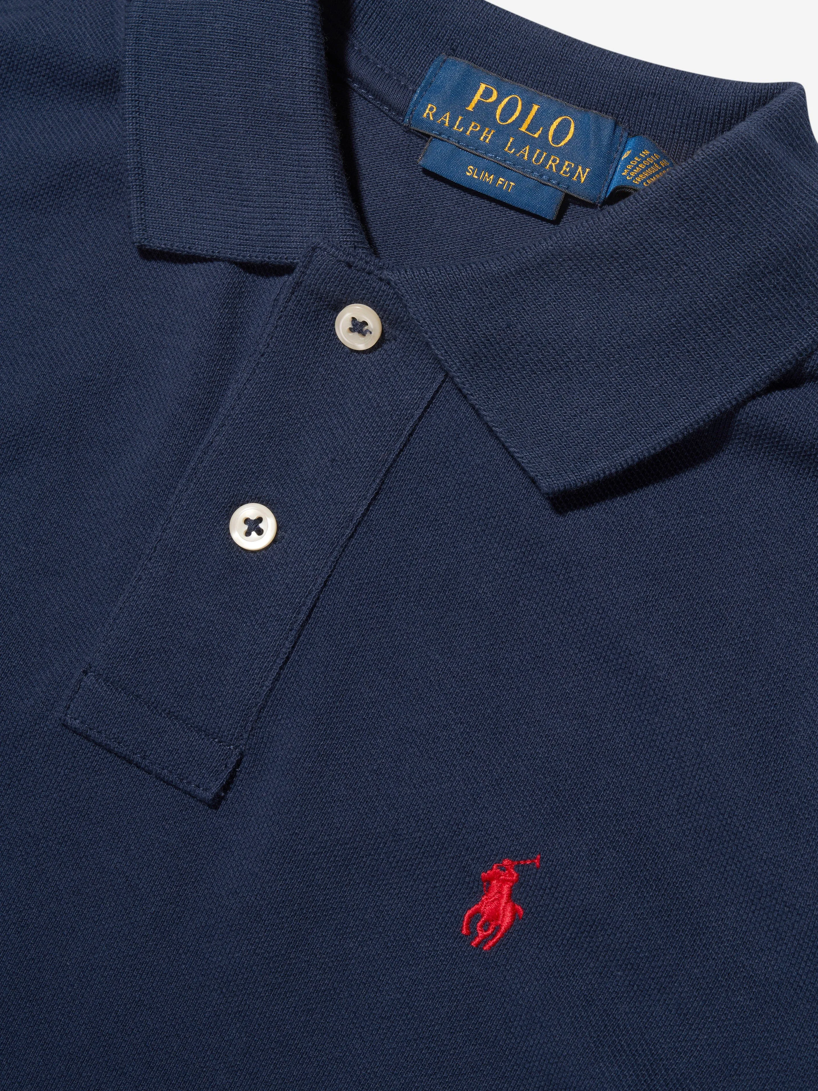 Ralph Lauren Jungen Custom Fit Polo-Shirt in Marineblau