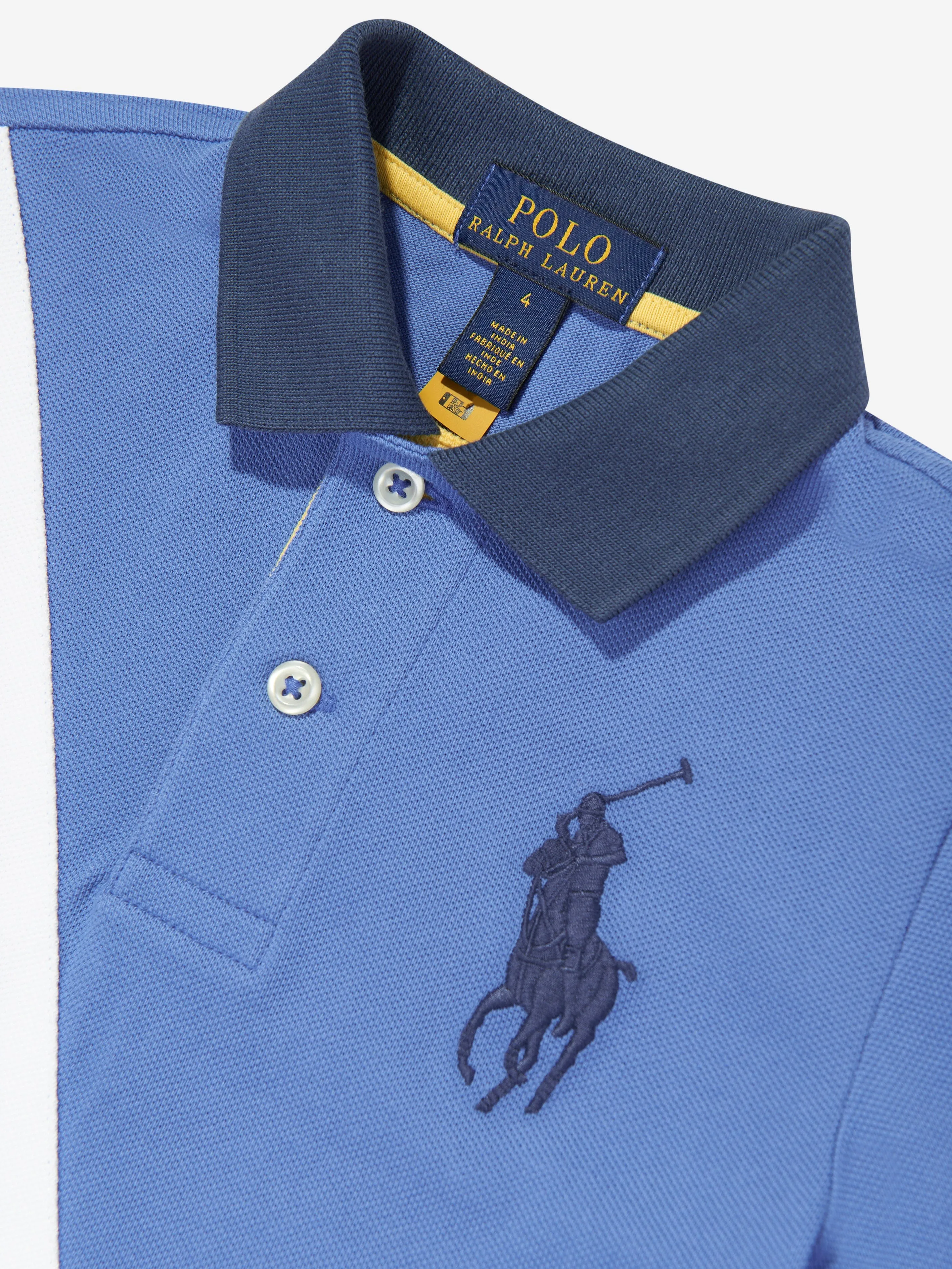 Ralph Lauren Jungen Polohemd mit Diagonalen Streifen in Blau