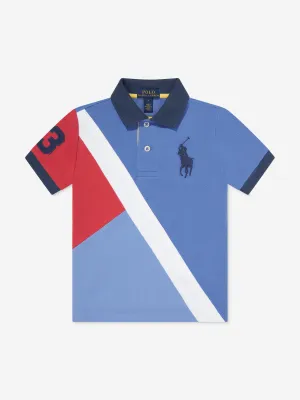 Ralph Lauren Jungen Polohemd mit Diagonalen Streifen in Blau