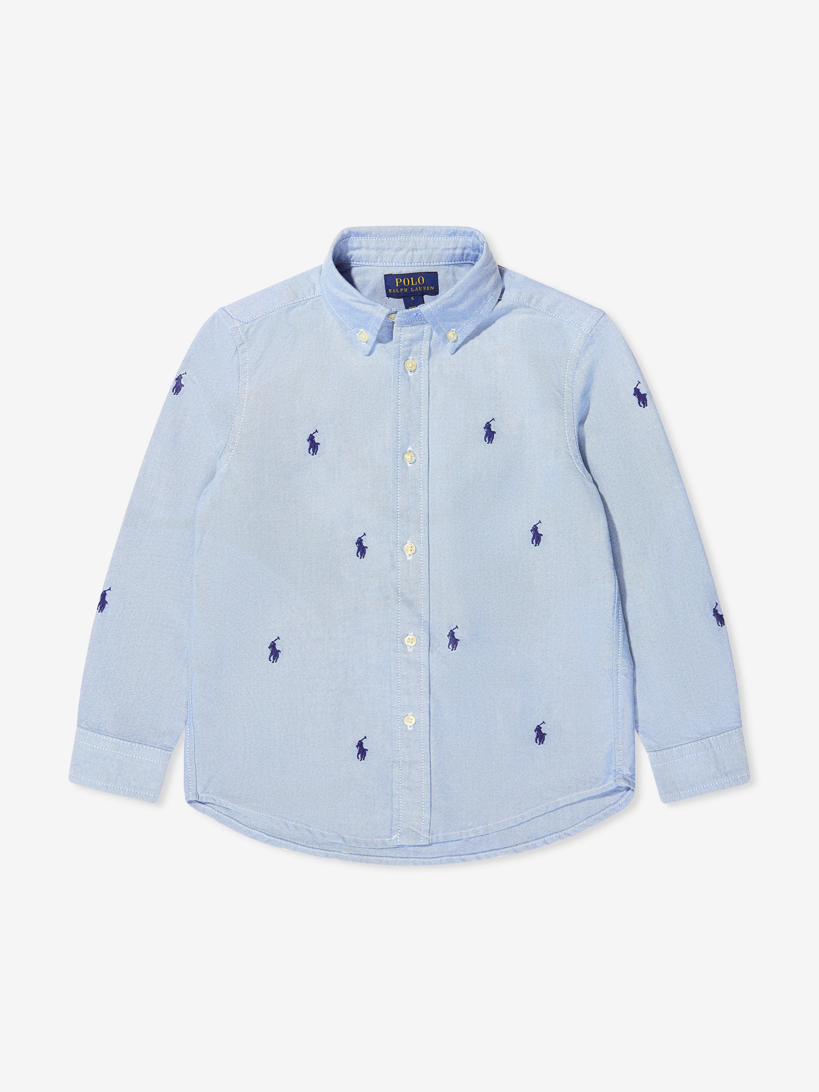 Ralph Lauren Jungen Logo Shirt in Blau