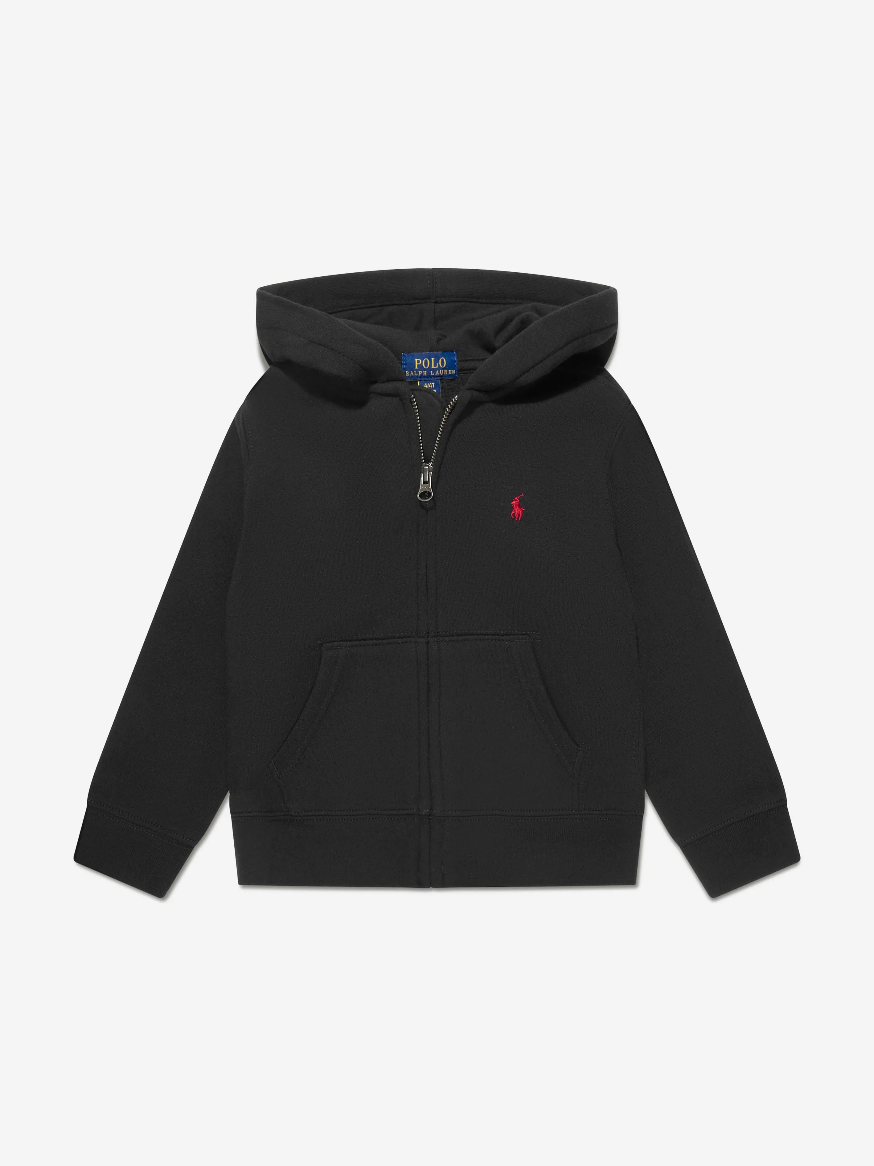 Ralph Lauren Jungen Logo Kapuzenpullover mit Reißverschluss in Schwarz