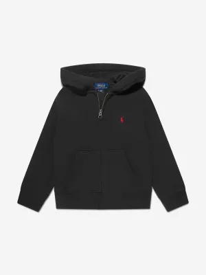 Ralph Lauren Jungen Logo Kapuzenpullover mit Reißverschluss in Schwarz