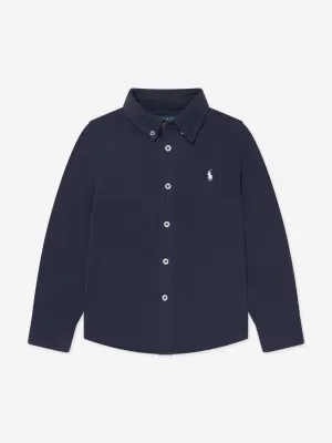 Ralph Lauren Jungen Mesh-Sporthemd in Marine