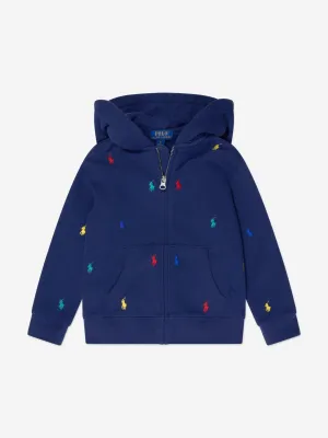 Ralph Lauren Jungen Multi-Logo Reißverschluss-Oberteil in Marineblau
