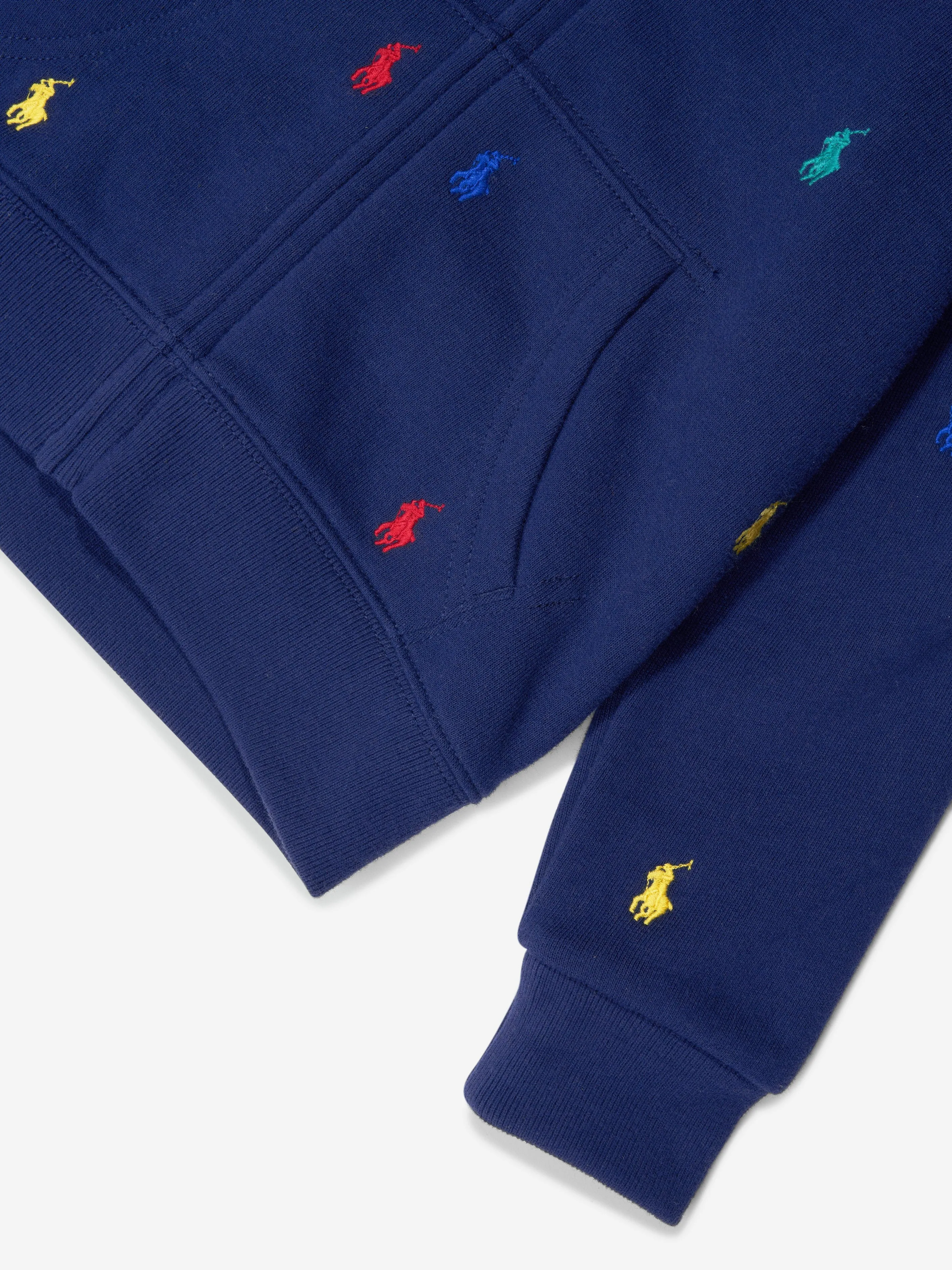 Ralph Lauren Jungen Multi-Logo Reißverschluss-Oberteil in Marineblau