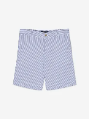 Ralph Lauren Jungen Seersucker Preppy Shorts in Blau