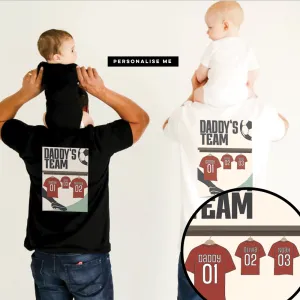 Red Daddy's Team Poster Back Graphic T-shirt dad bod shirts discount