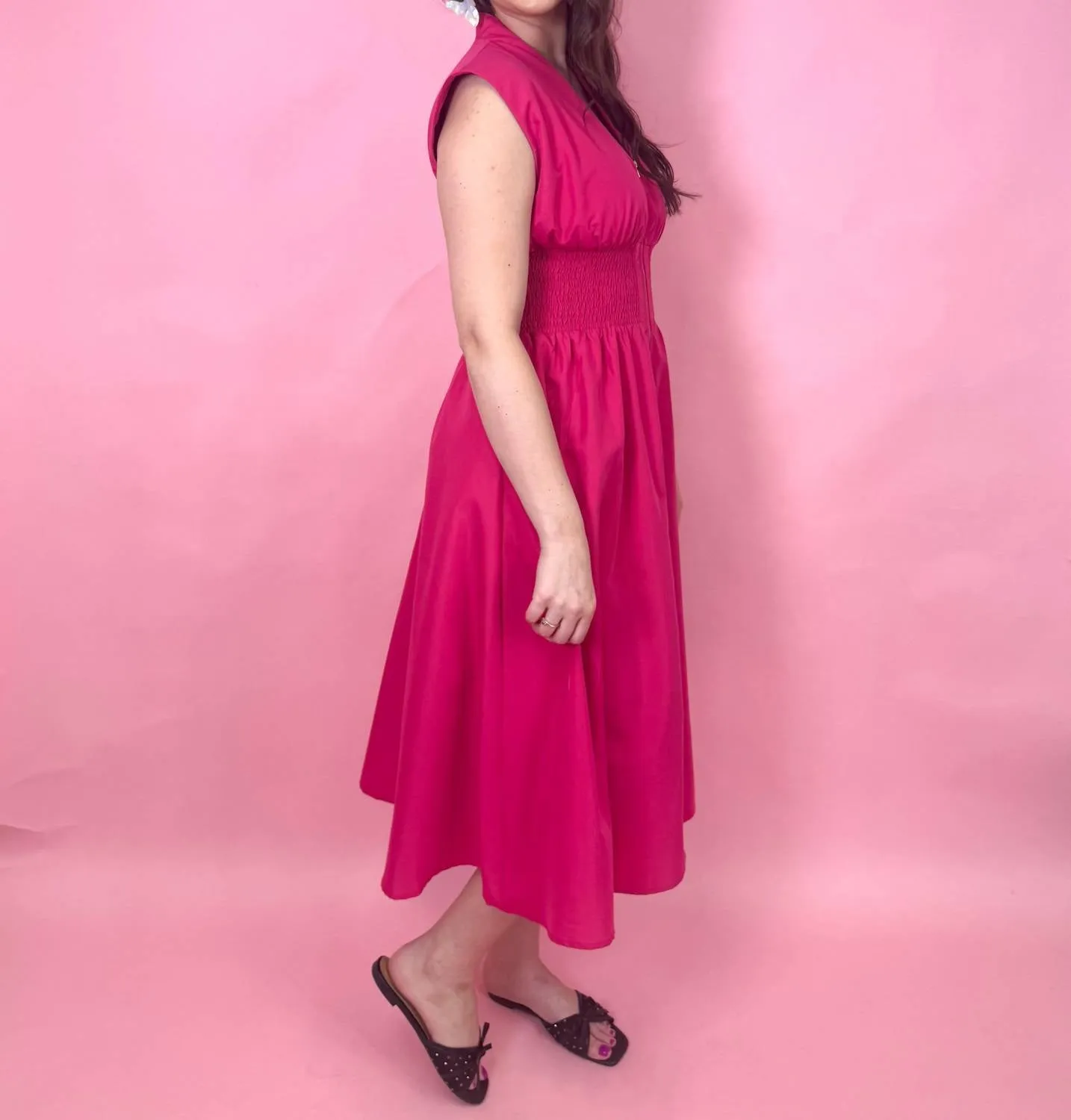 Reese Zip Front Midi Dress In Fruit Punch