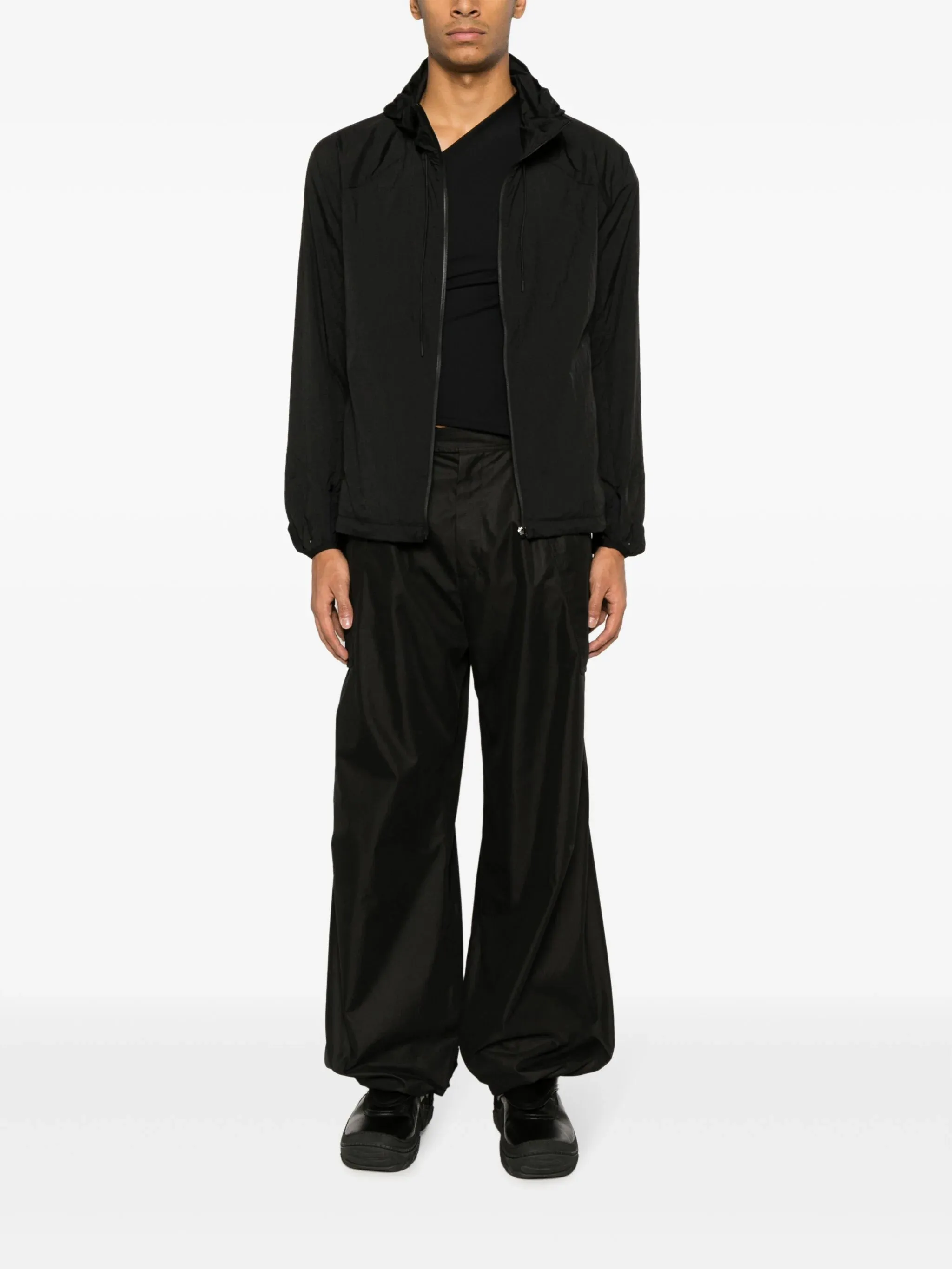 Ripstop Texture Hooded Zip-Up Jacket