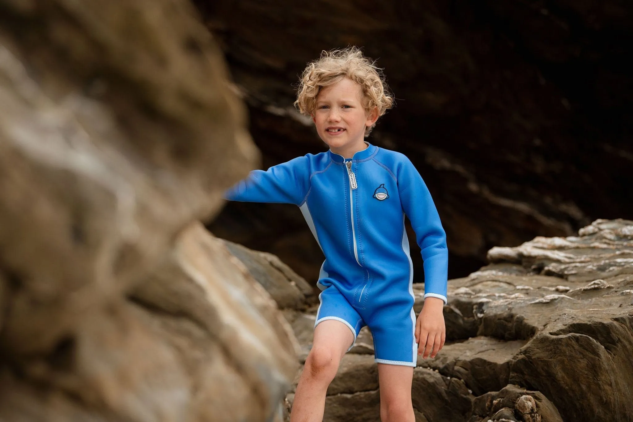 Roarsome Boys Reef Der Hai-Nassanzug in Blau