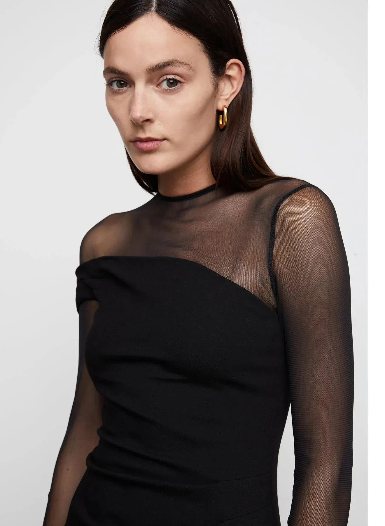 Rosita Ponte Knit Dress in Black