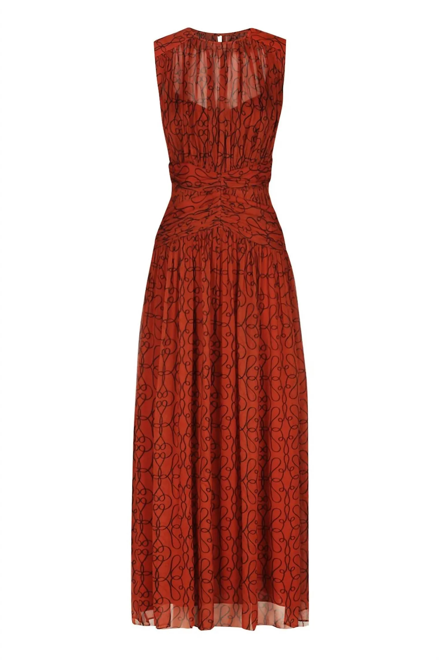 Round Neck Midi Dress In Atrani