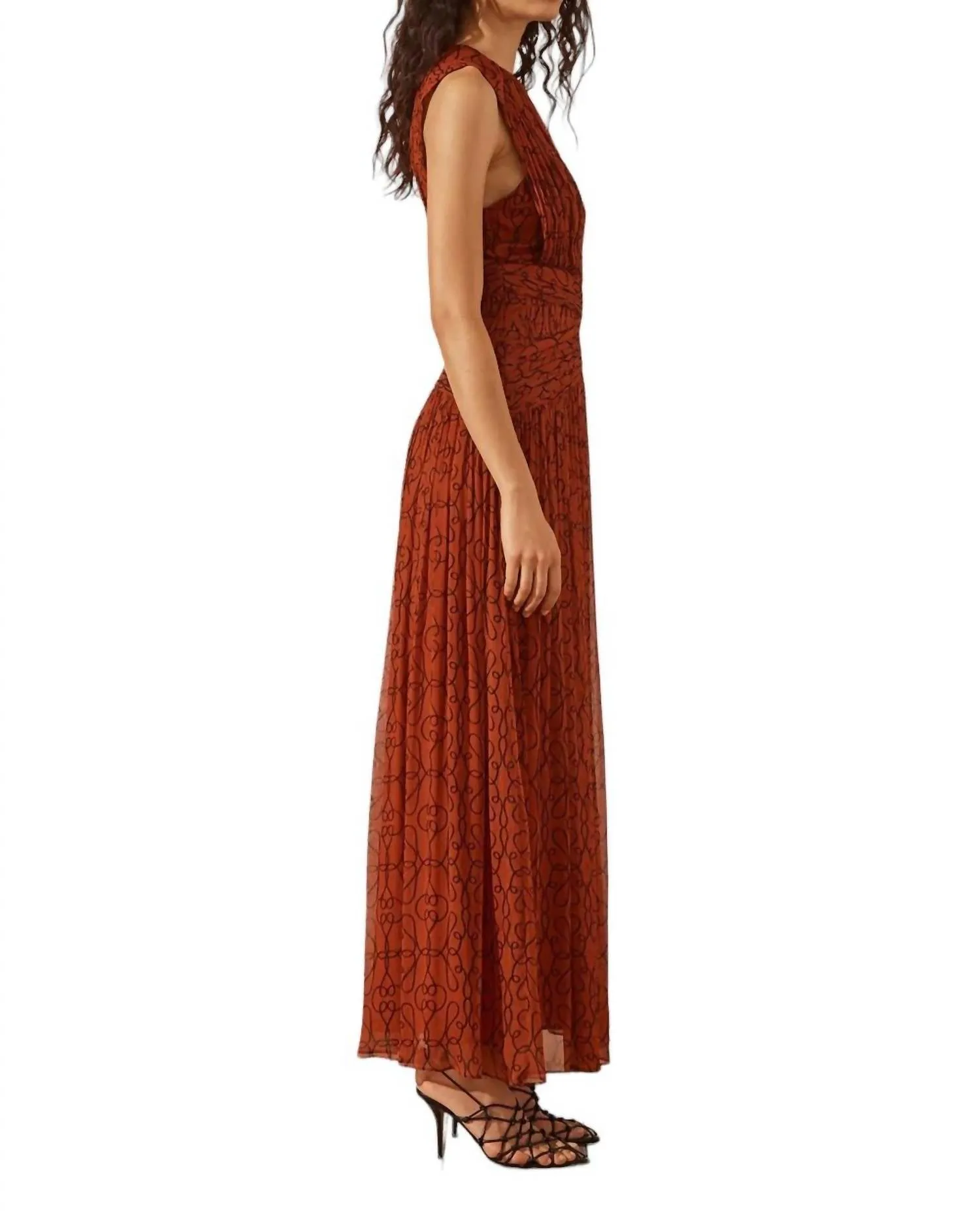 Round Neck Midi Dress In Atrani