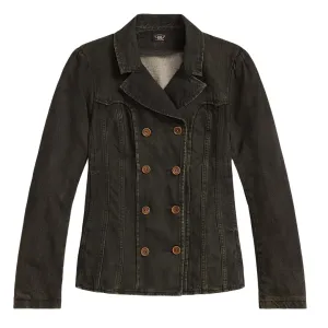 RRL By Ralph Lauren Womens Double-Breasted Black Denim Jacket Worn Black raincoats promo code