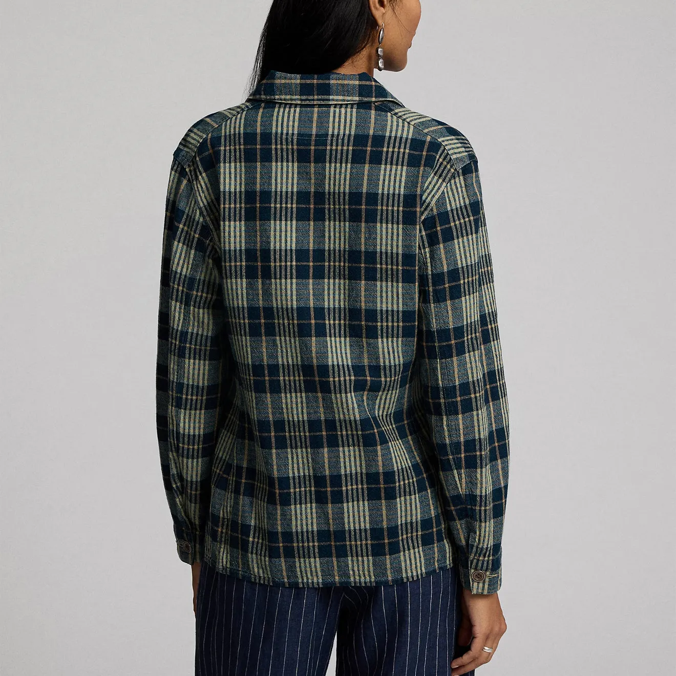 RRL By Ralph Lauren Womens Teagan L/S Shirt Indigo / Tan