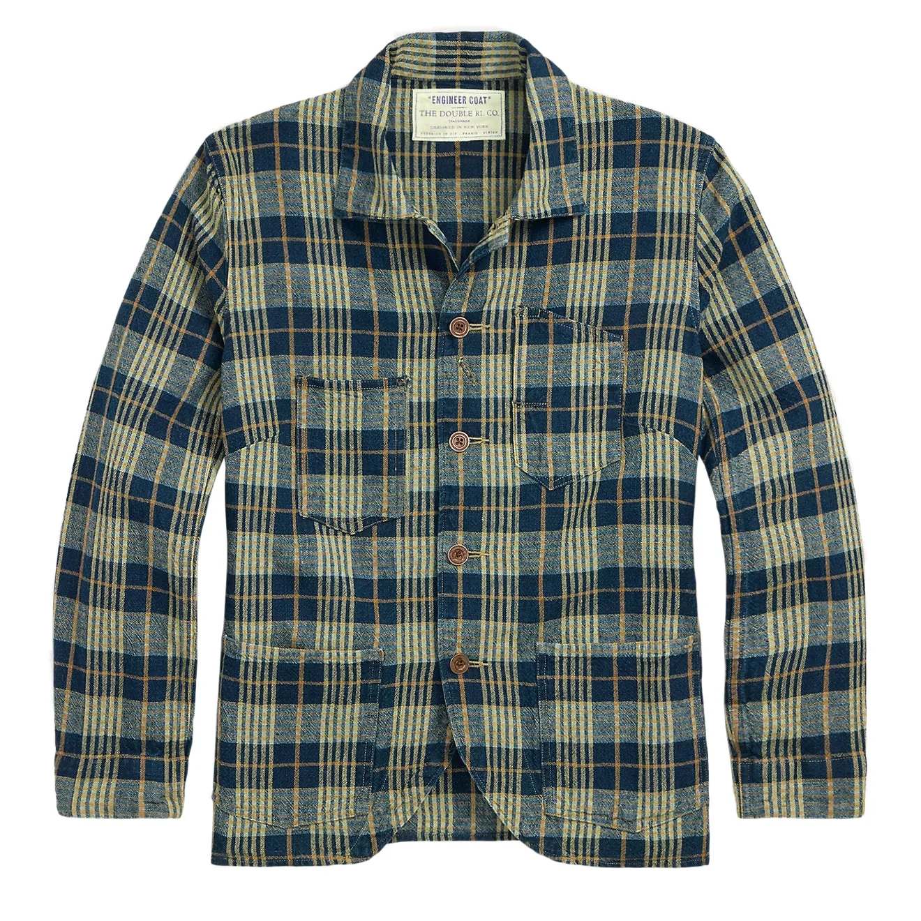 RRL By Ralph Lauren Womens Teagan L/S Shirt Indigo / Tan raincoats promo code