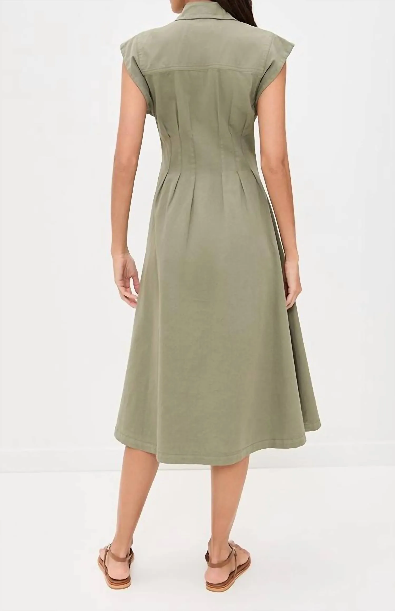 Ruben Midi Dress In Stone Army