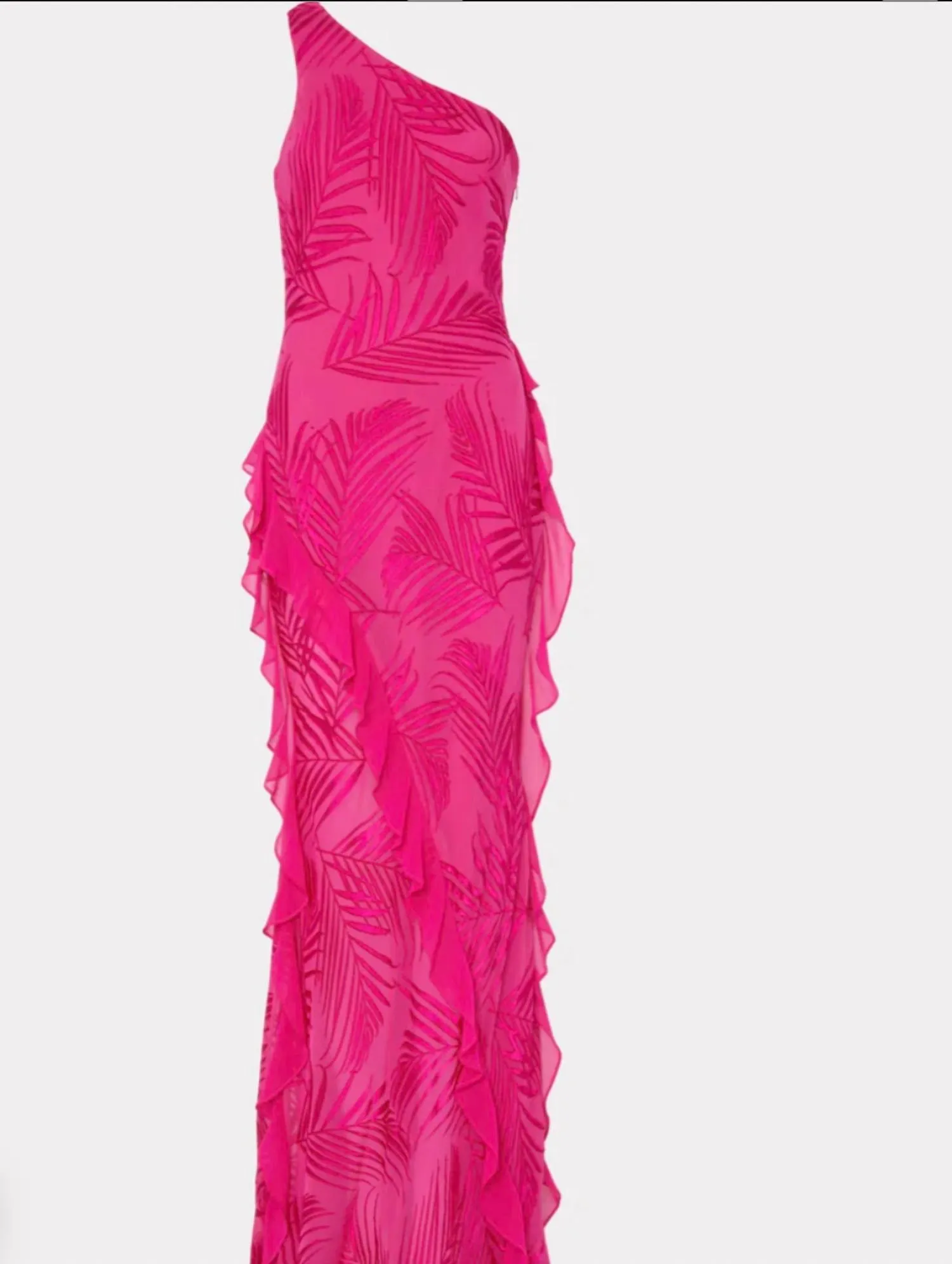 Ryanna Chiffon Devore Dress In Pink Palm