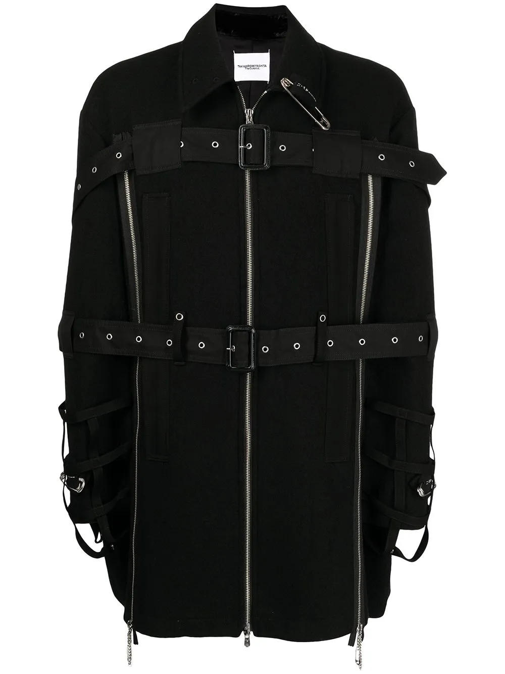 Safety-Pin Detail Jacket mens coats discount