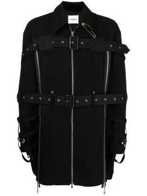 Safety-Pin Detail Jacket mens coats discount
