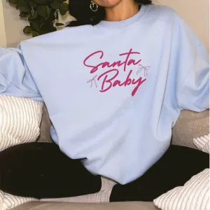 Santa Baby Coquette Women's Sweatshirt mum jeans promo