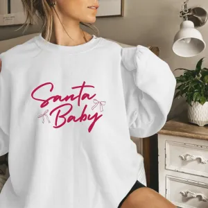 Santa Baby Coquette Women's Sweatshirt mum jeans promo
