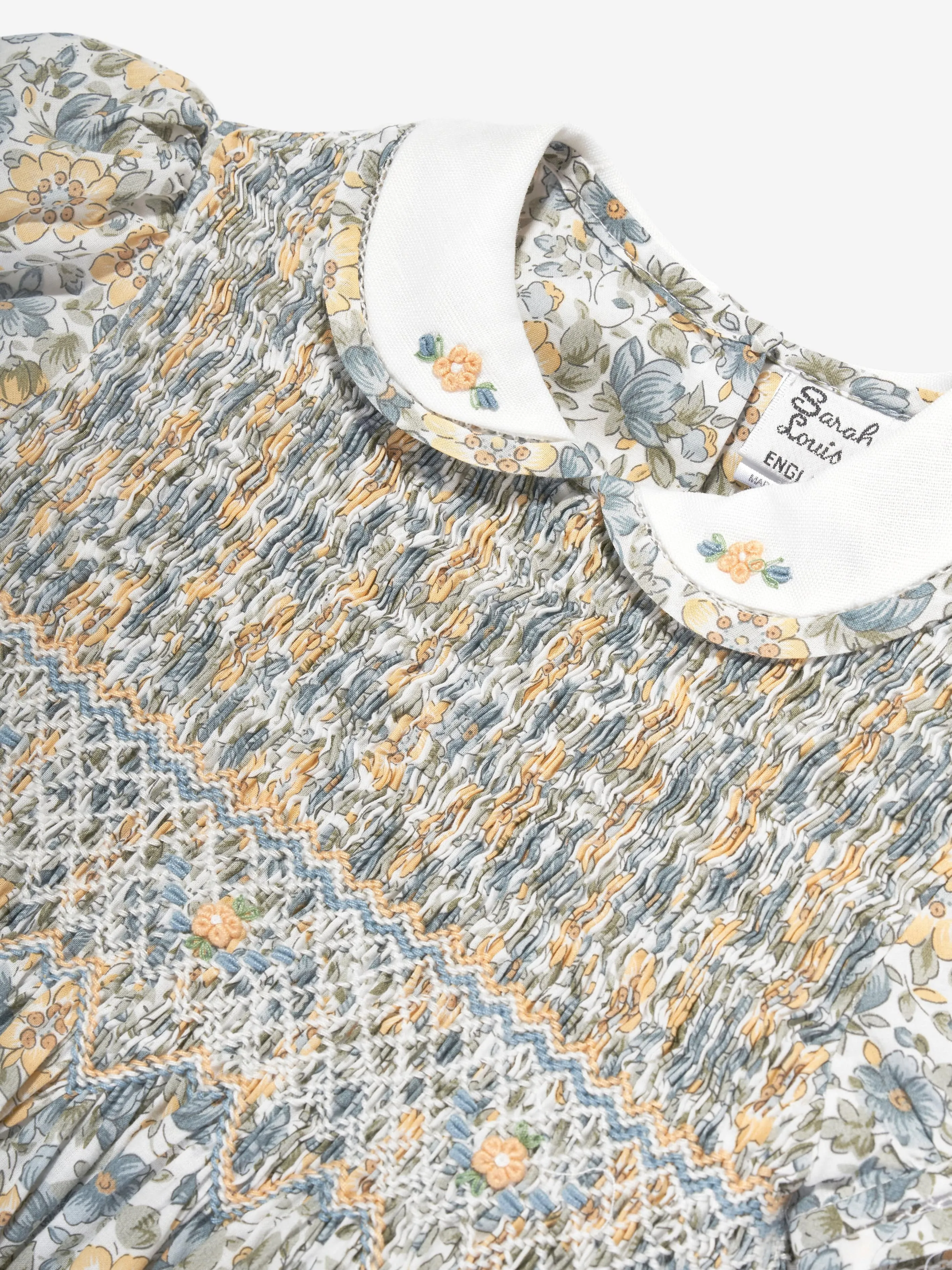Sarah Louise Mädchen Baumwoll Blumenkleid in Gelb
