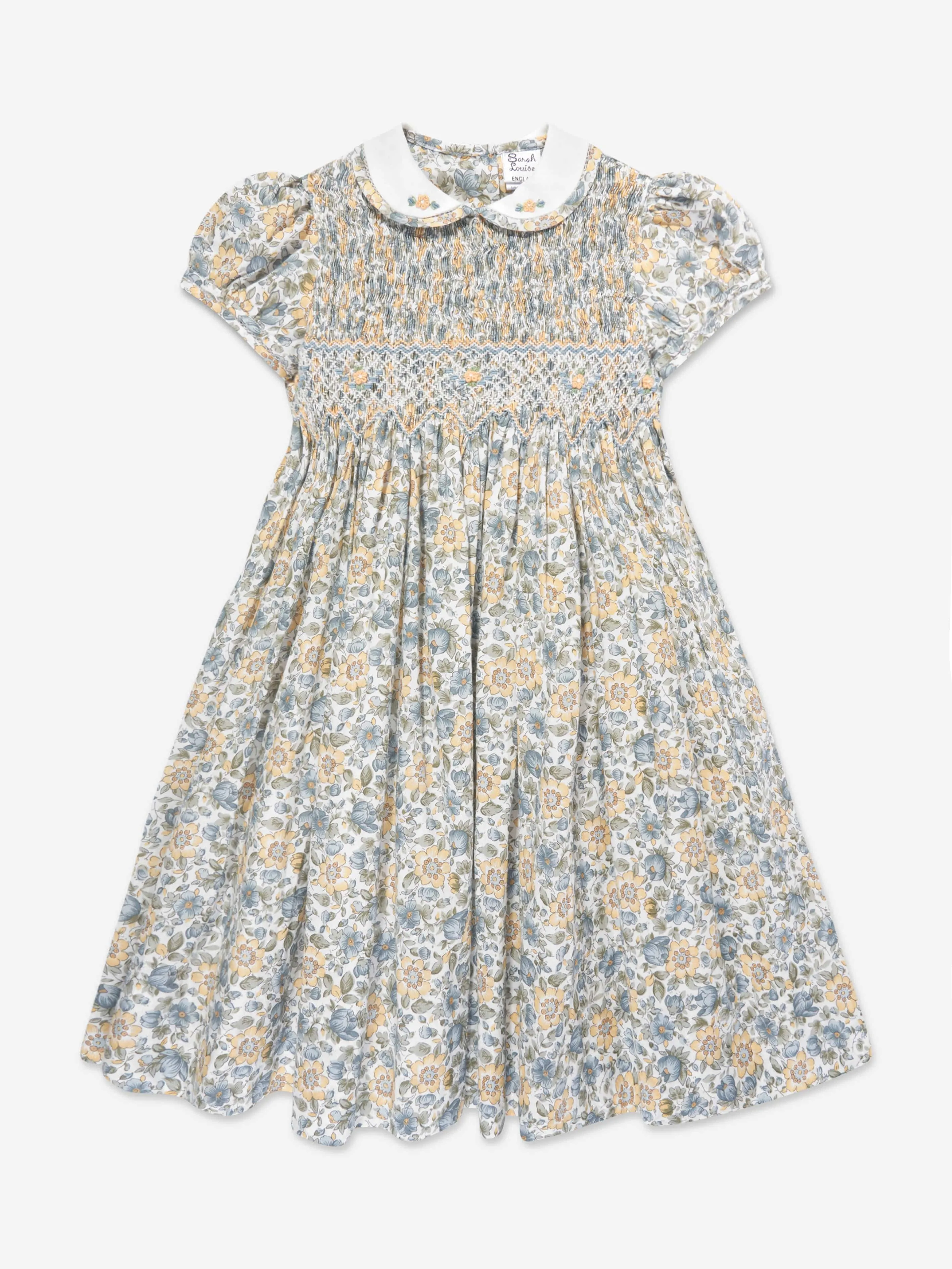 Sarah Louise Mädchen Baumwoll Blumenkleid in Gelb