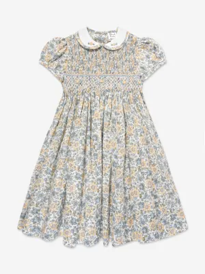 Sarah Louise Mädchen Baumwoll Blumenkleid in Gelb