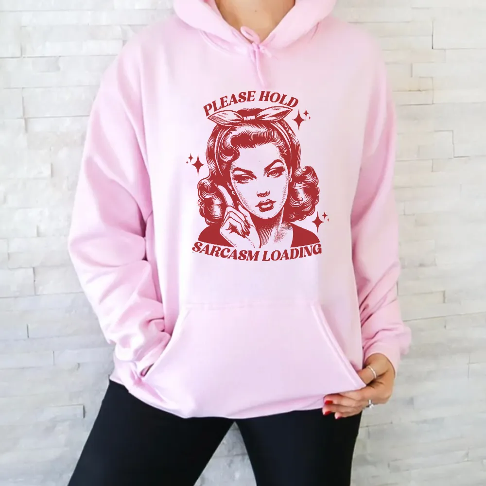 Sarcasm Loading Retro Graphic Hoodie postpartum clothes sale