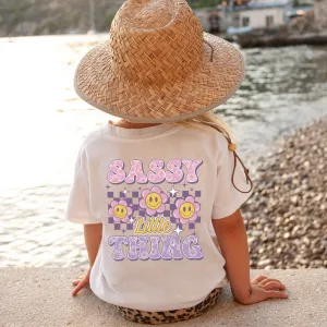 Sassy Little Thing Back Logo Kids Tee girls pajamas promo