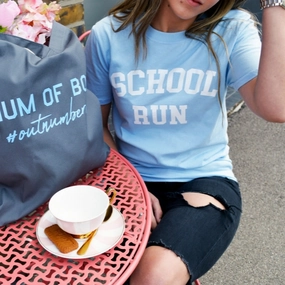 School Run College T-Shirt mum blouses clearance