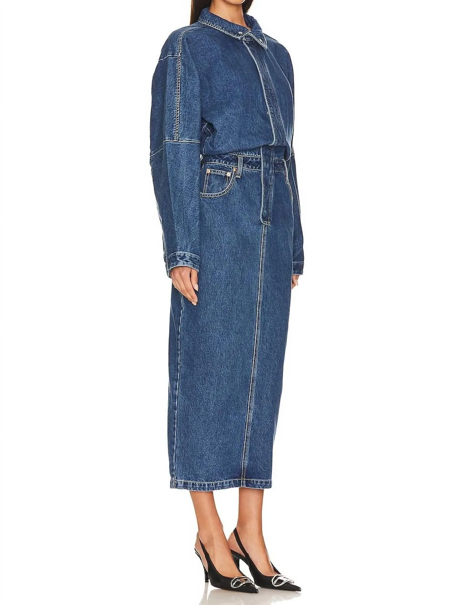 Sebastian Dress In Denim Medium Wash