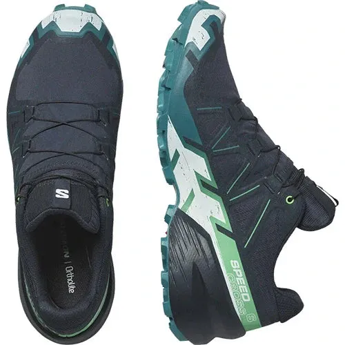 Special price Salomon Speedcross 6 Mens Trail Running Shoes - Carbon/Tahitian Tide/White sale, save up to 65% off.