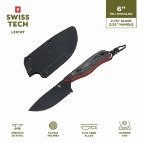 Purchase Authentic Select For Latest Swiss Tech 6180 Leicht Fixed Blade Knife D2 Steel with Canvas Micarta Handle and Premium Hard Sheath ,Big Discount Sale , best quality with stylish designs to select, enjoy big discount for you.