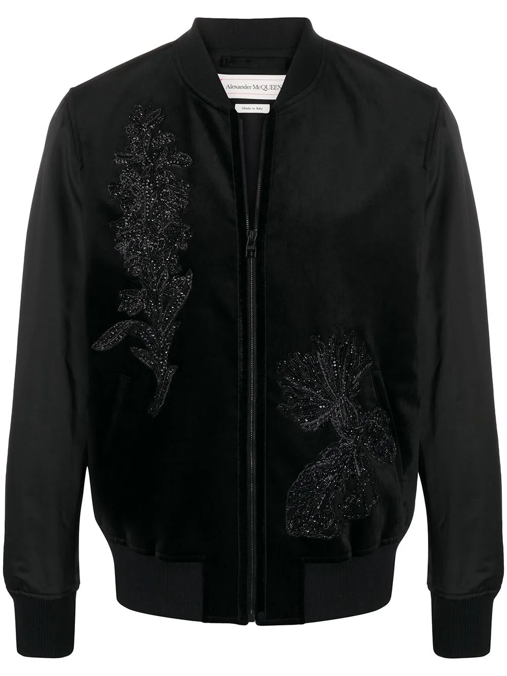 Sequin-Embellished Floral Bomber mens coats discount