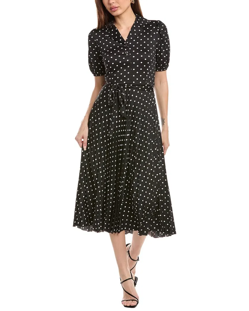Sharagano Accordion Pleated Midi Dress