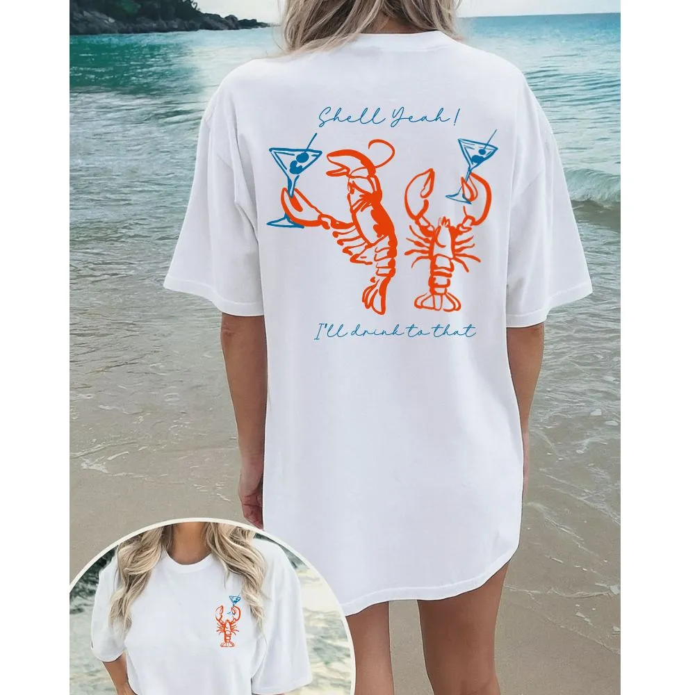 Shell Yeah Let's Drink Oversized T-Shirt pregnancy jeans best price