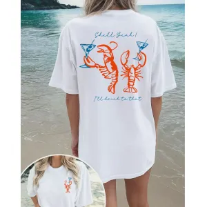 Shell Yeah Let's Drink Oversized T-Shirt pregnancy jeans best price