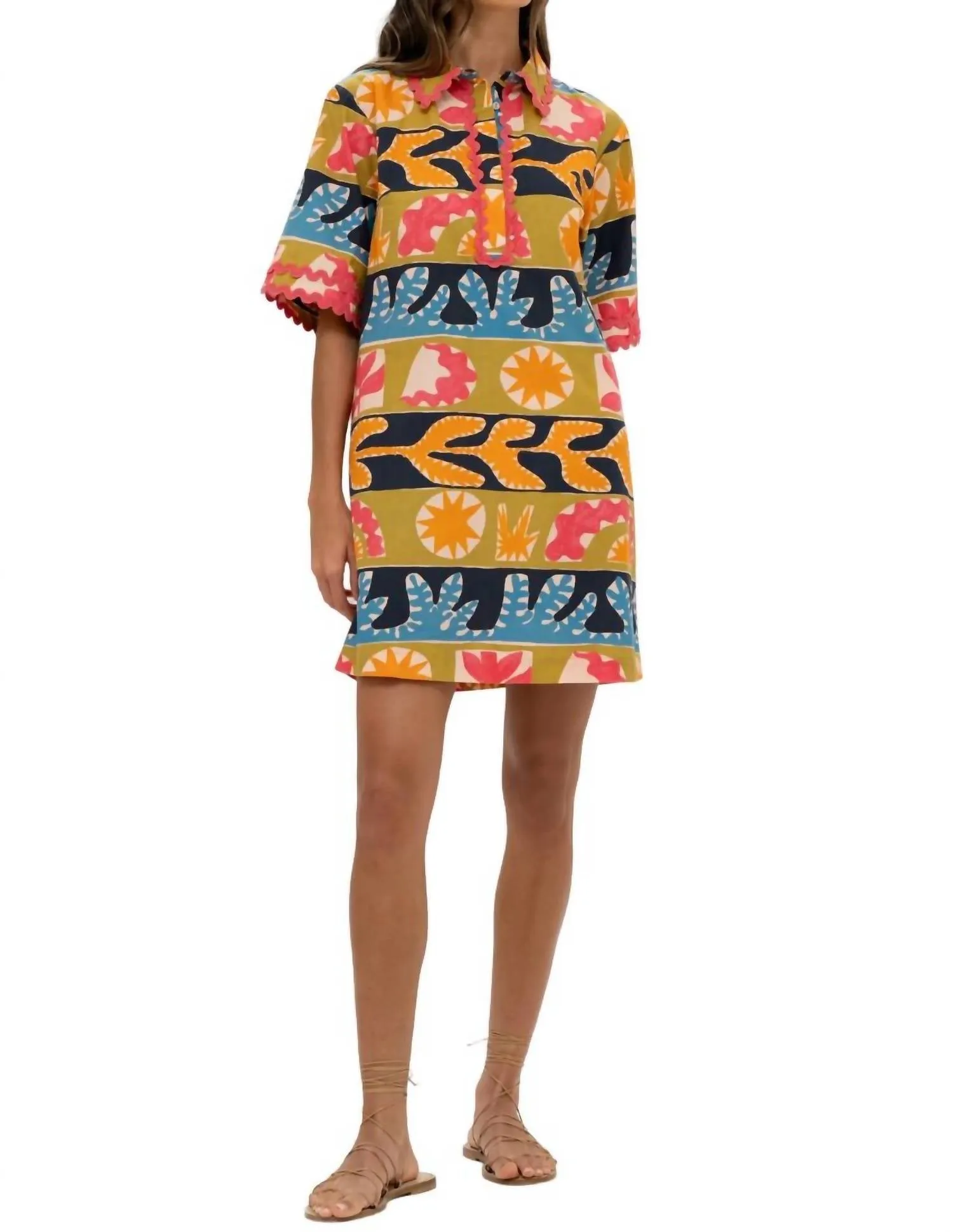 Shirt Dress In Canyon Red