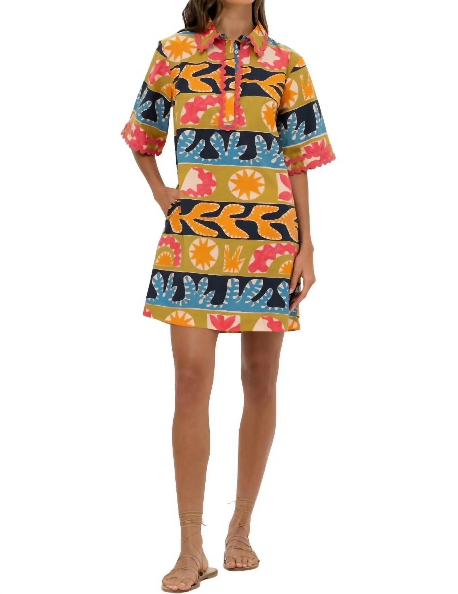 Shirt Dress In Canyon Red
