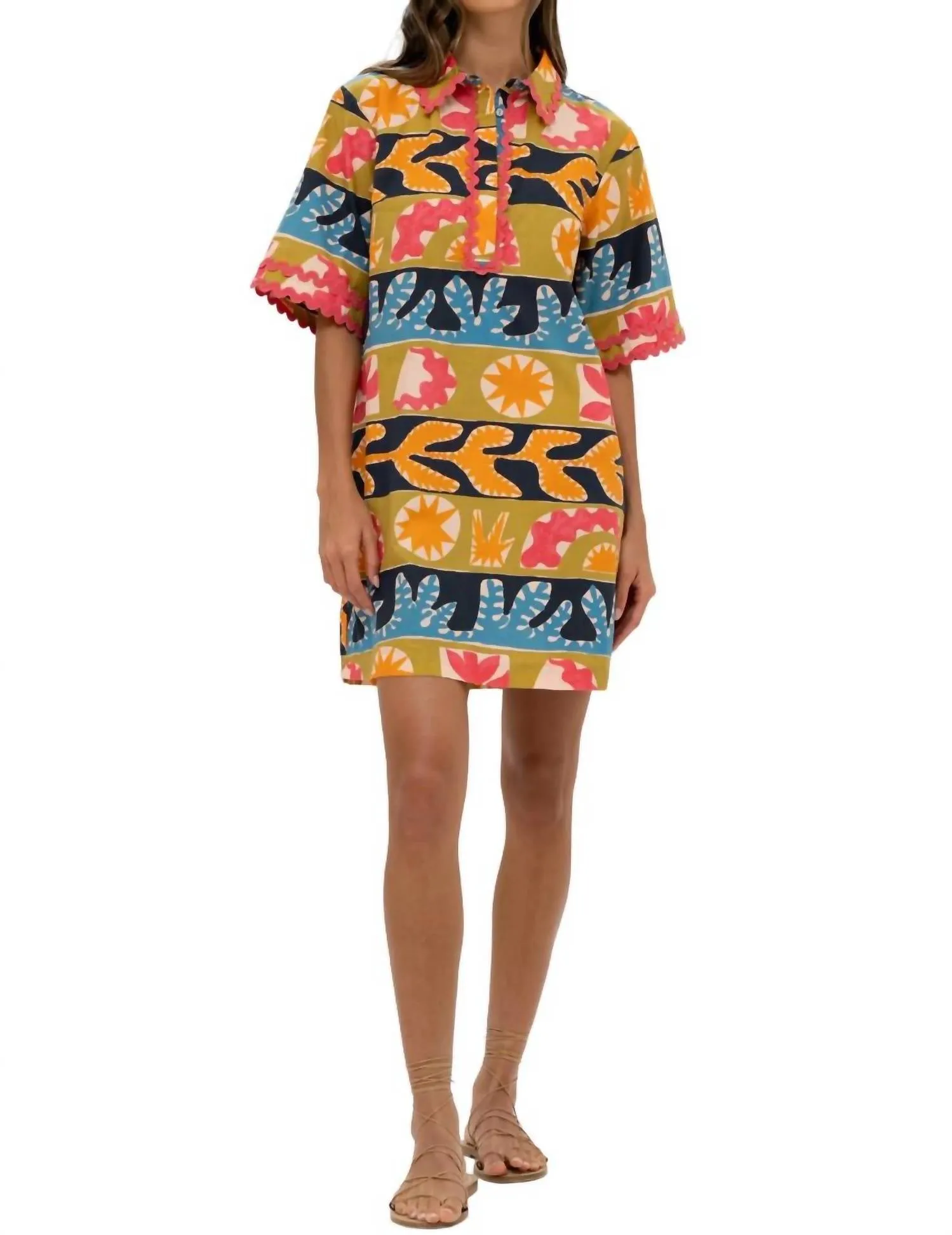 Shirt Dress In Canyon Red