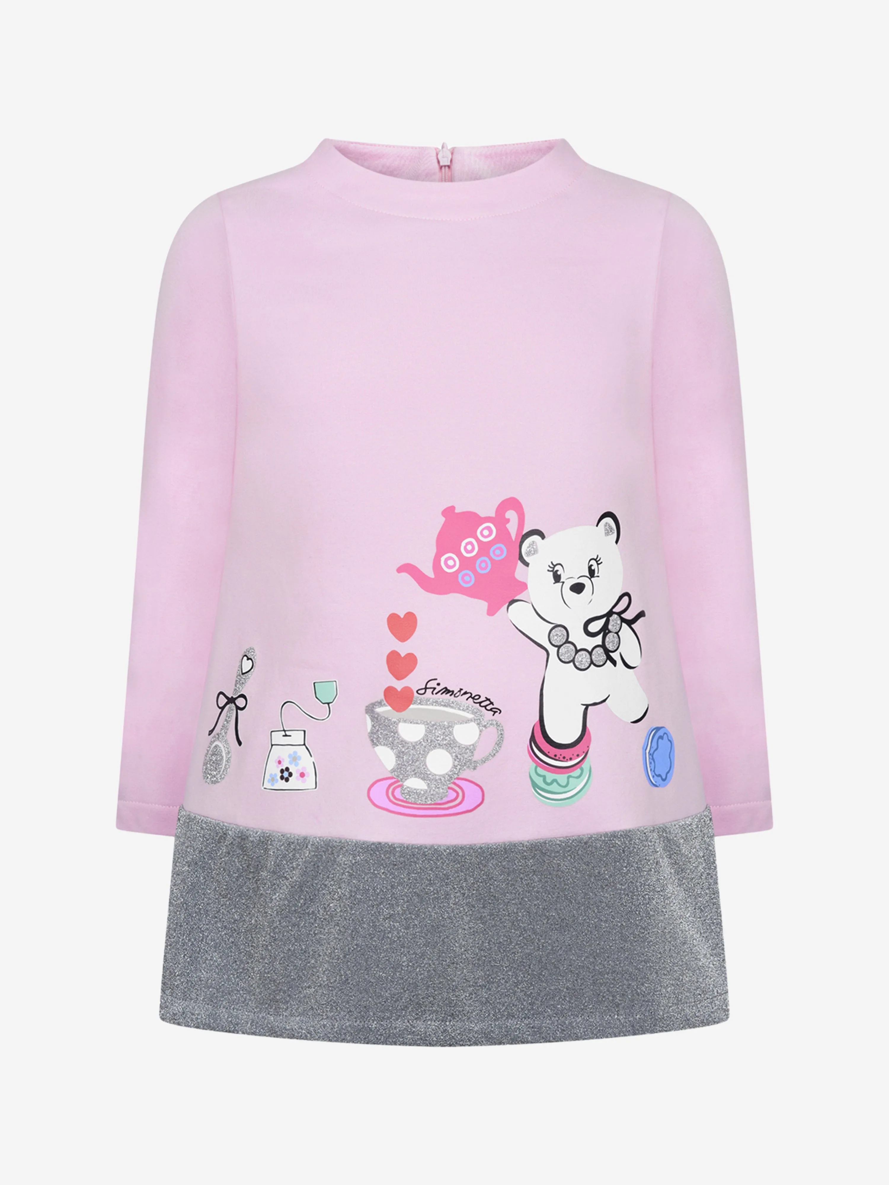 Simonetta Mädchen & Silber Glitzer Kleid